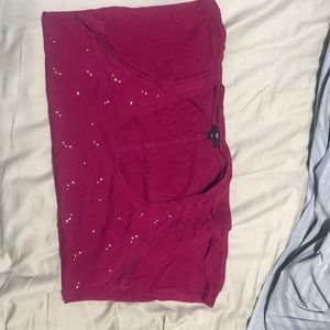 Purple sparkle razor back tank top